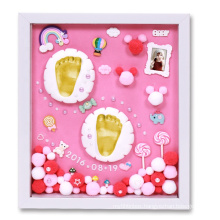 wholesale custom A4 white First Year baby 12 Month Baby Handprint & Footprint Picture Frame Kit Photo Frame